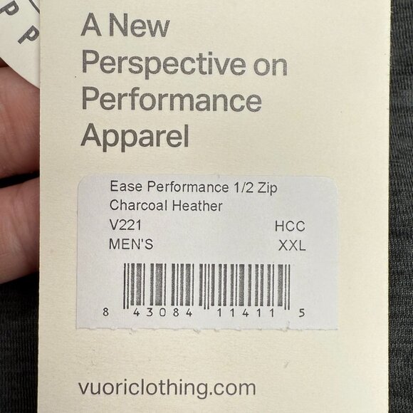 NWT Men's VUORI Ease Performance 1/2 Zip Pullover Charcoal | Size XXL - Picture 12 of 14